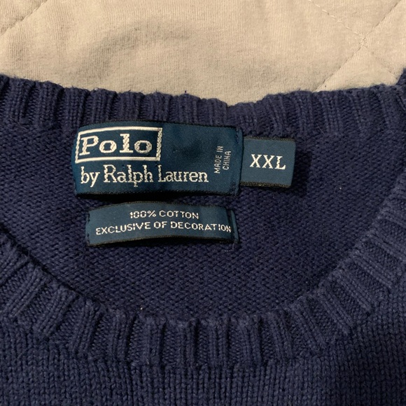 Polo Ralph Lauren Navy Cotton Crewneck Sweater Excellent Preowned Condition SzXL - Picture 3 of 3